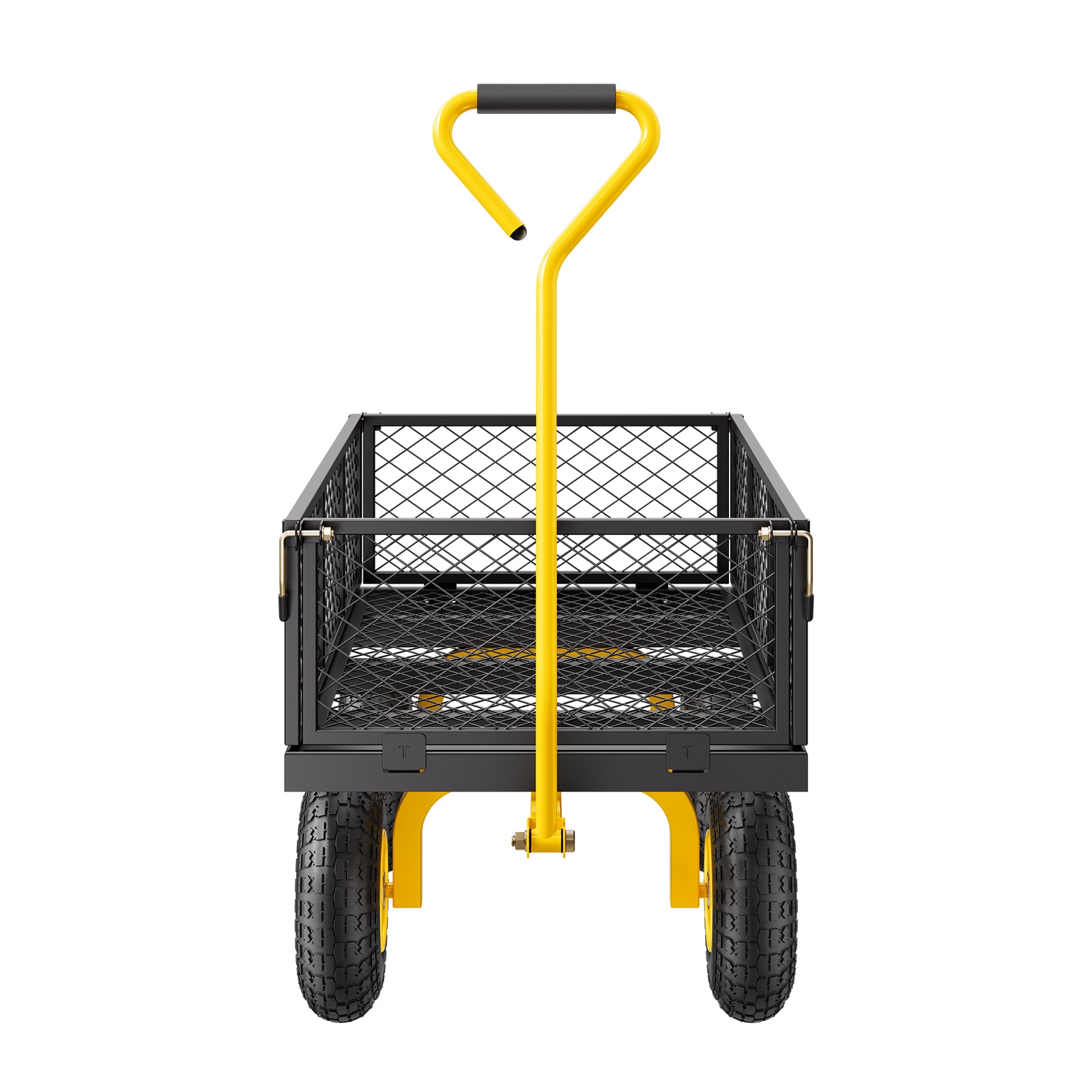 Heavy Duty Steel Garden Cart With Removable Mesh Sides And Handle_voghion.com